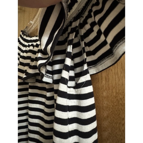 Kate Spade Stripe Off The Shoulder Dress Black White Sz XS Preppy Cute Cotton - Picture 5 of 7